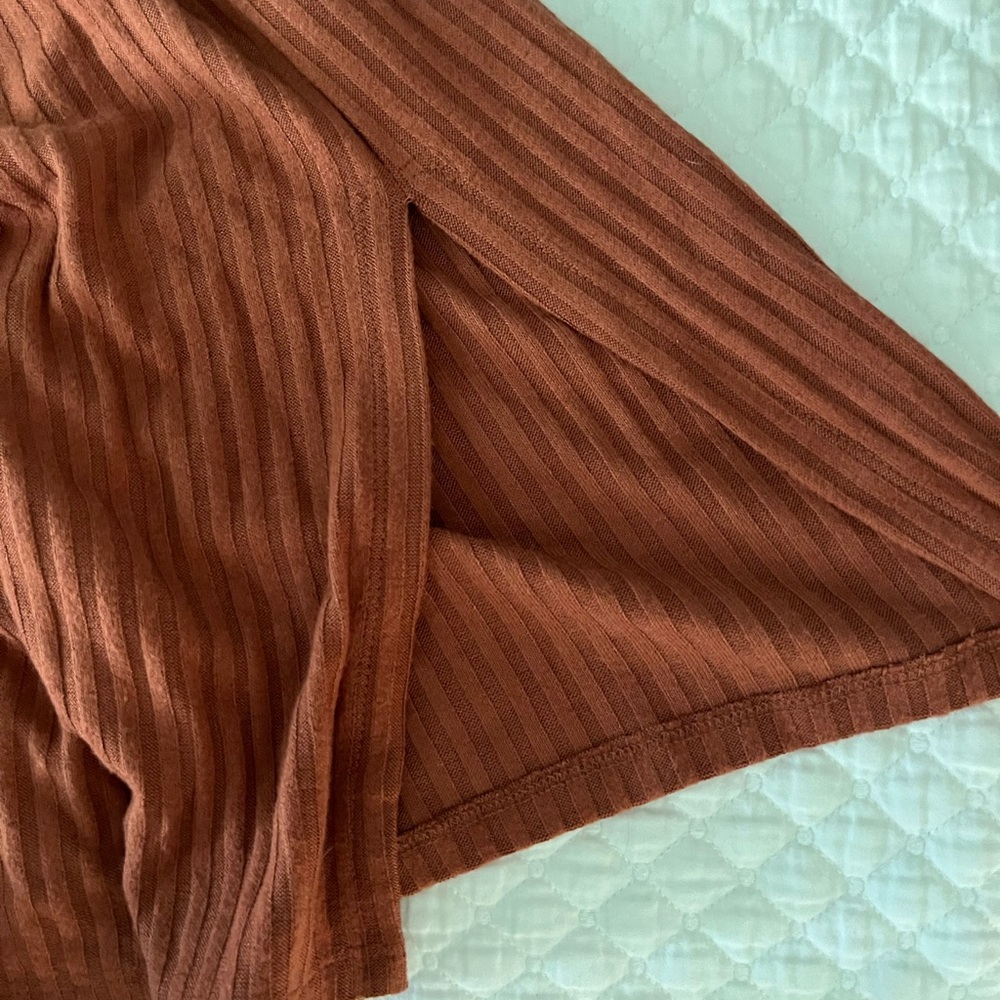 AnyBody Rust Long Sleeve cowl neck Ribbed Dress-Size XL - Picture 9 of 16